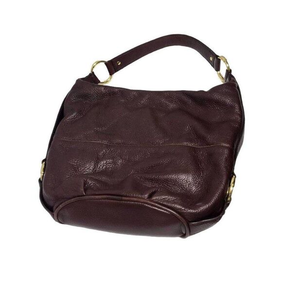 MICHAEL Michael's Kors Fulton Brown Pebbled Leather Shoulder Hobo Bag Purse - Picture 4 of 12